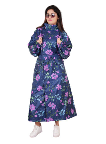 Boss Printed Blue Ladies Coasted Fabric + PVC Rainwear