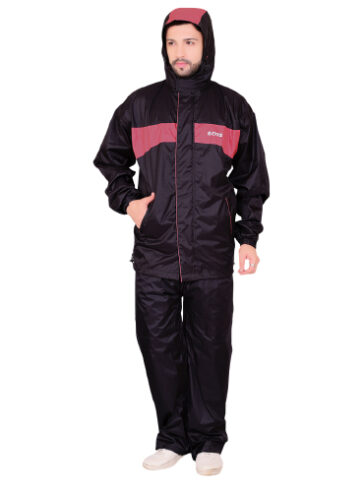 Boss Premium Coated Fabric + Lining Pink and Black Rainsuit